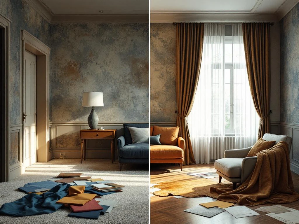 Renovatie voor-en-na vergelijking toont transformatie van versleten interieur naar luxe ruimte met premium bekledingen